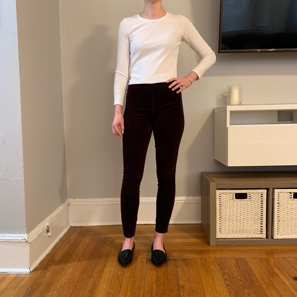 Gap Burgundy Velvet Leggings